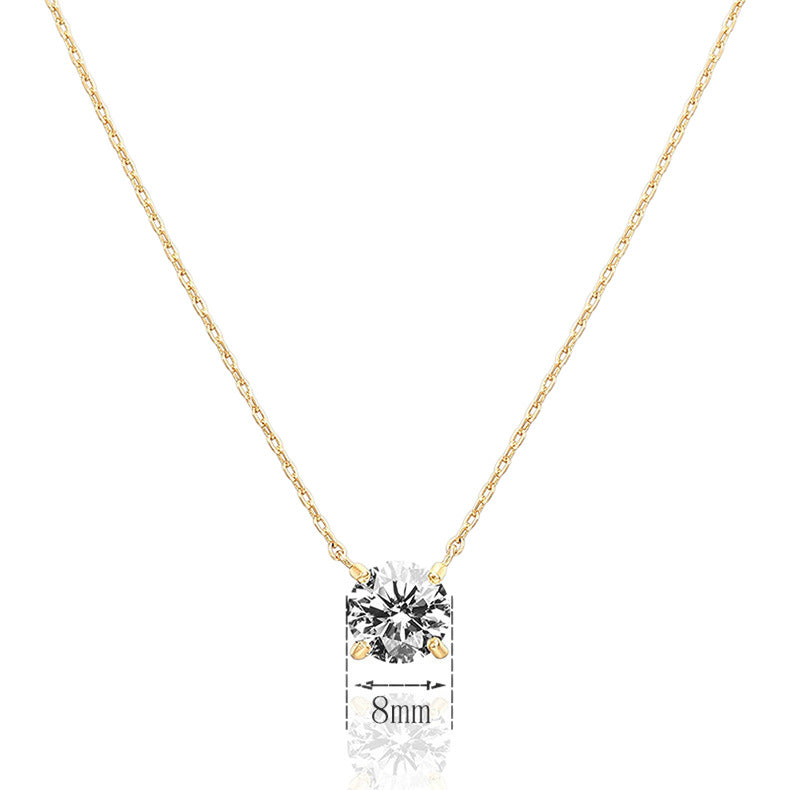 18K Gold Plated Simulated Diamond Pendant Necklace