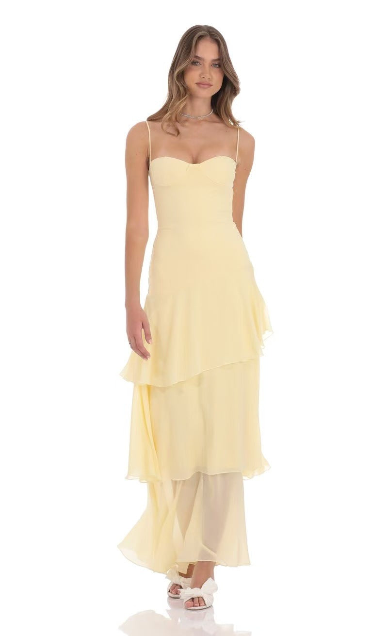 Adjustable Strap Backless Long Dress