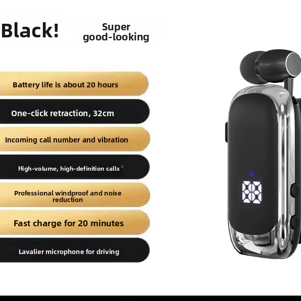 Clip-On Bluetooth Headset with Noise Cancellation