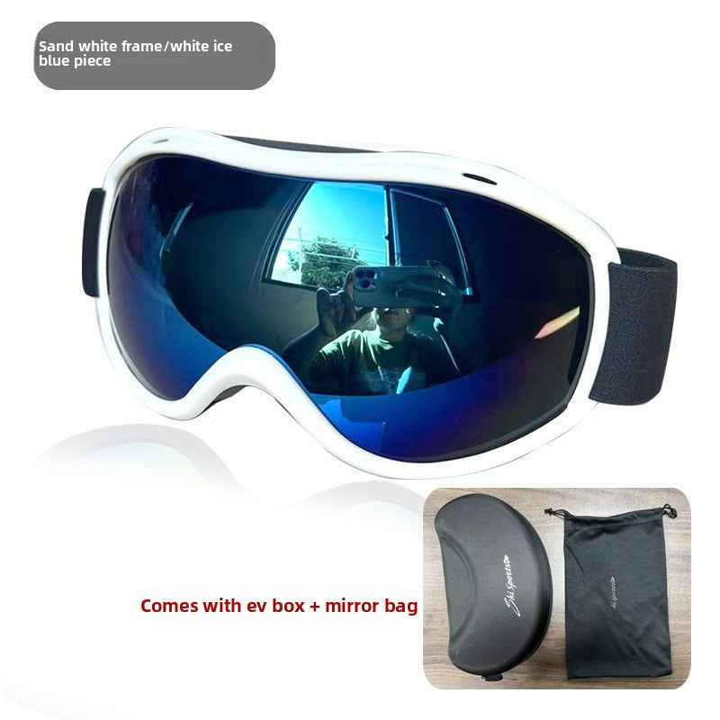 Spherical Ski Goggles with Double-Layer Anti-Fog