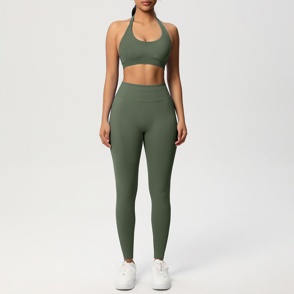 Seamless Solid Color Knitted Yoga Wear