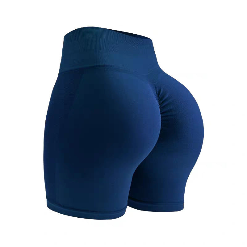 Seamless Knitted High-Waist Fitness Shorts