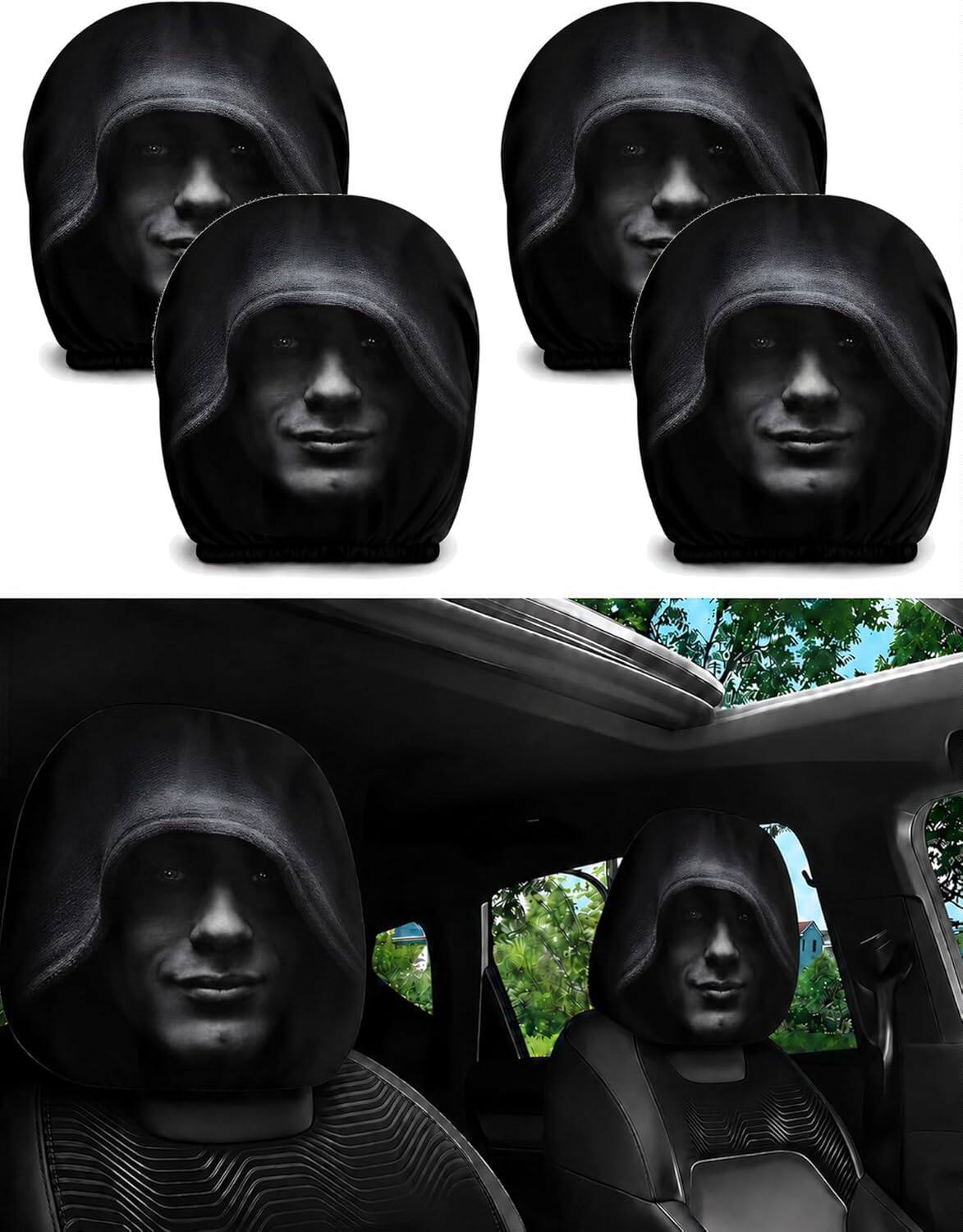 Car Printed Headrest Case Universal Funny Fun Universal Headgear