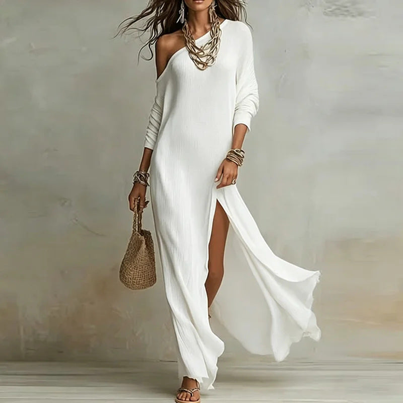 Long Sleeve High Neck Midi Dress