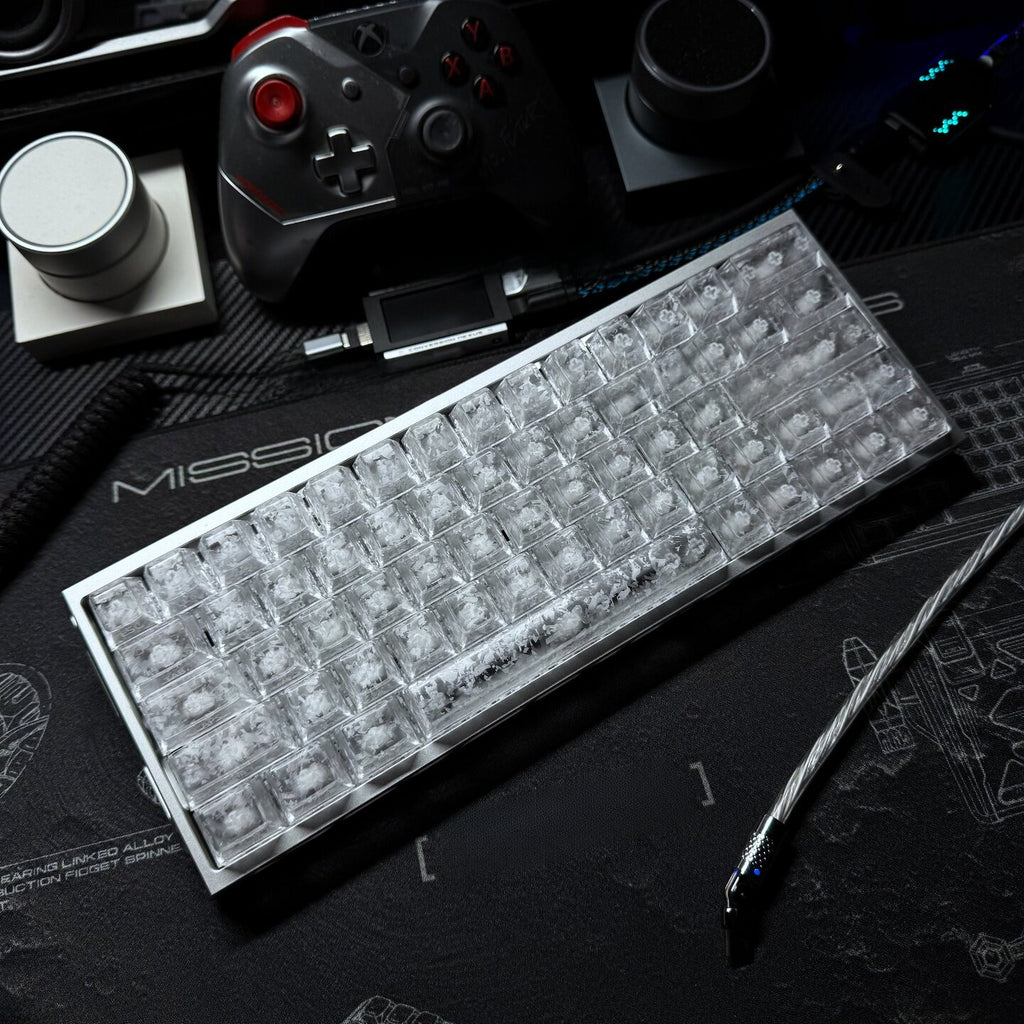 Ice Carbon Pattern PC Side Engraving Keycaps
