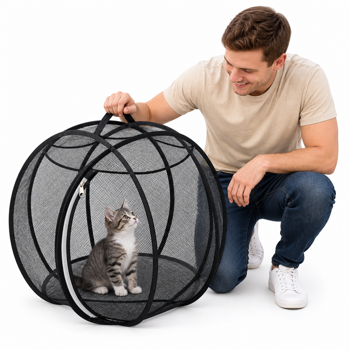 Pop-Up Mesh Cat Playpen