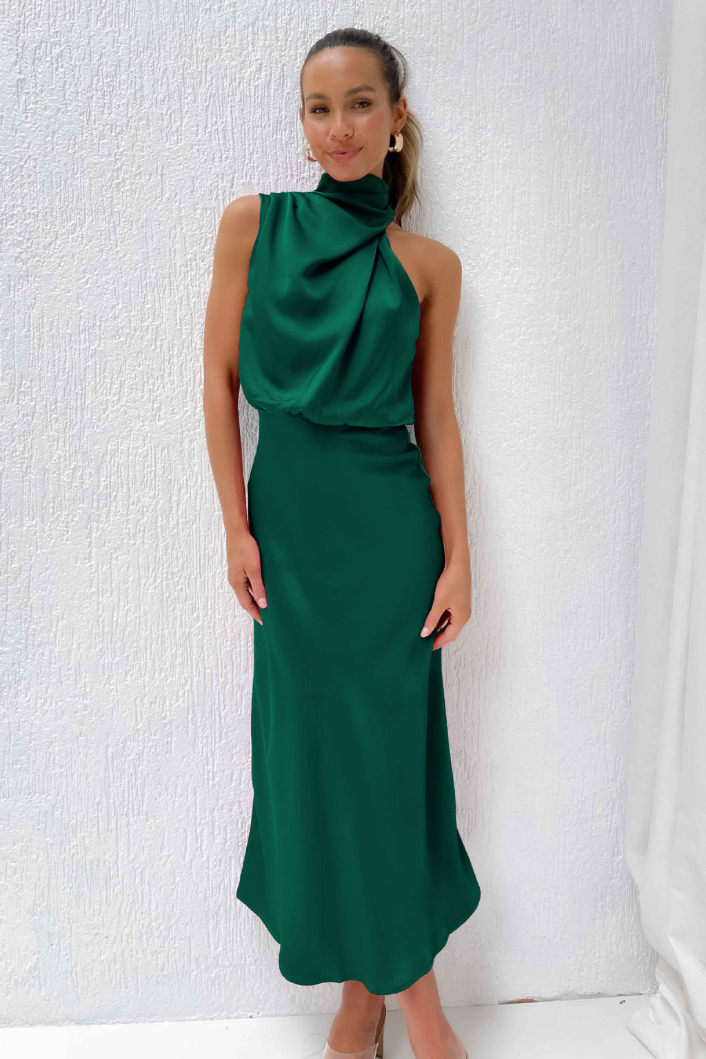 Sleeveless Satin Evening Dress