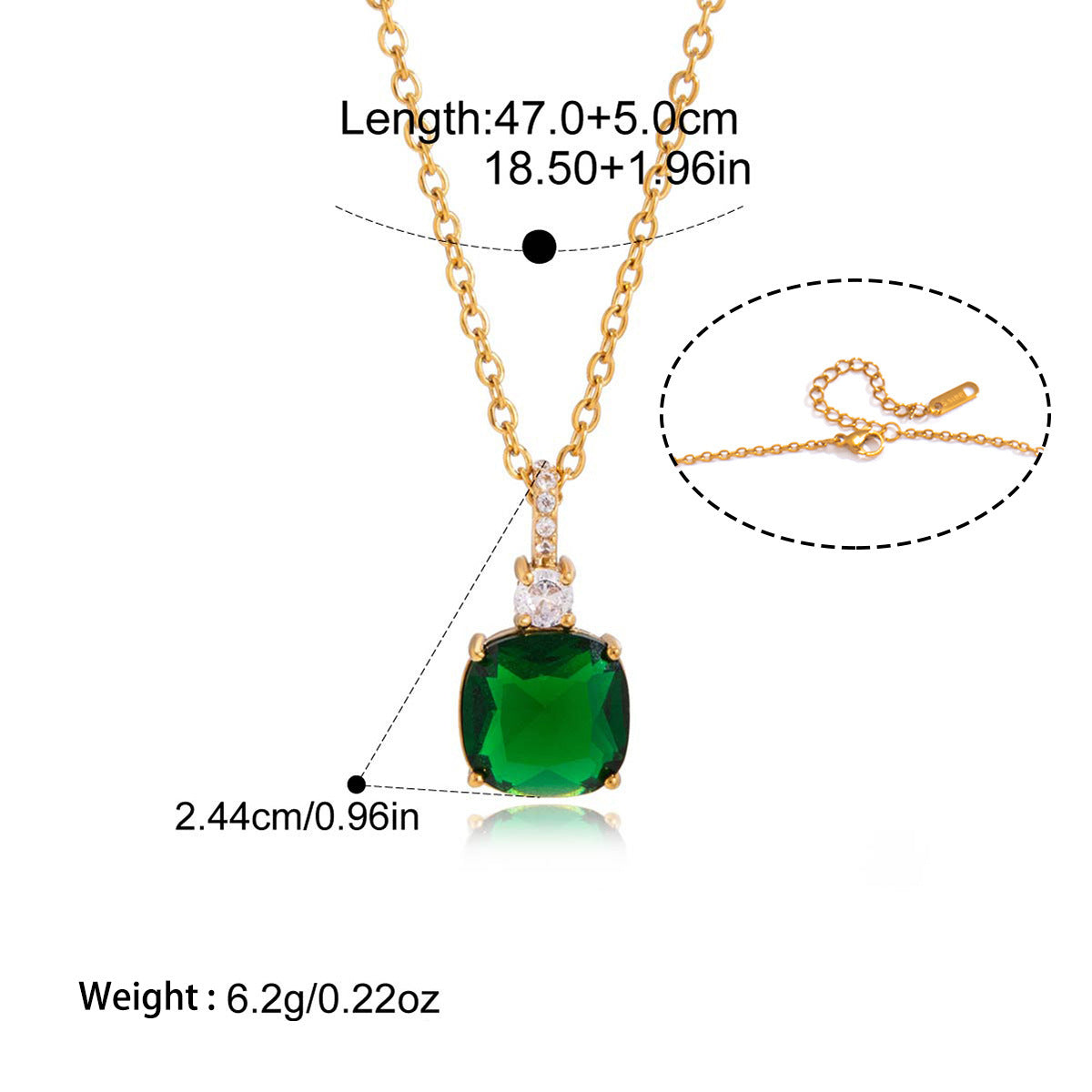 Colorful zirconium titanium steel necklace
