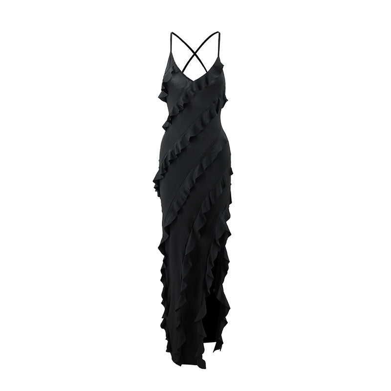 Sexy V-Neck Spaghetti Strap Backless Dress