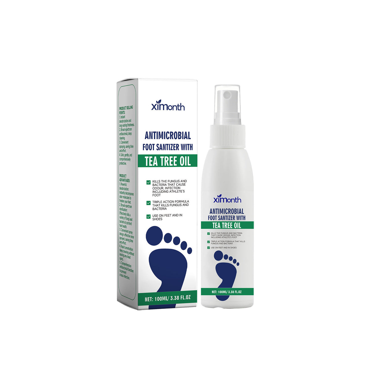 Foot Moisturizing Spray for Dry Feet and Odor Removal