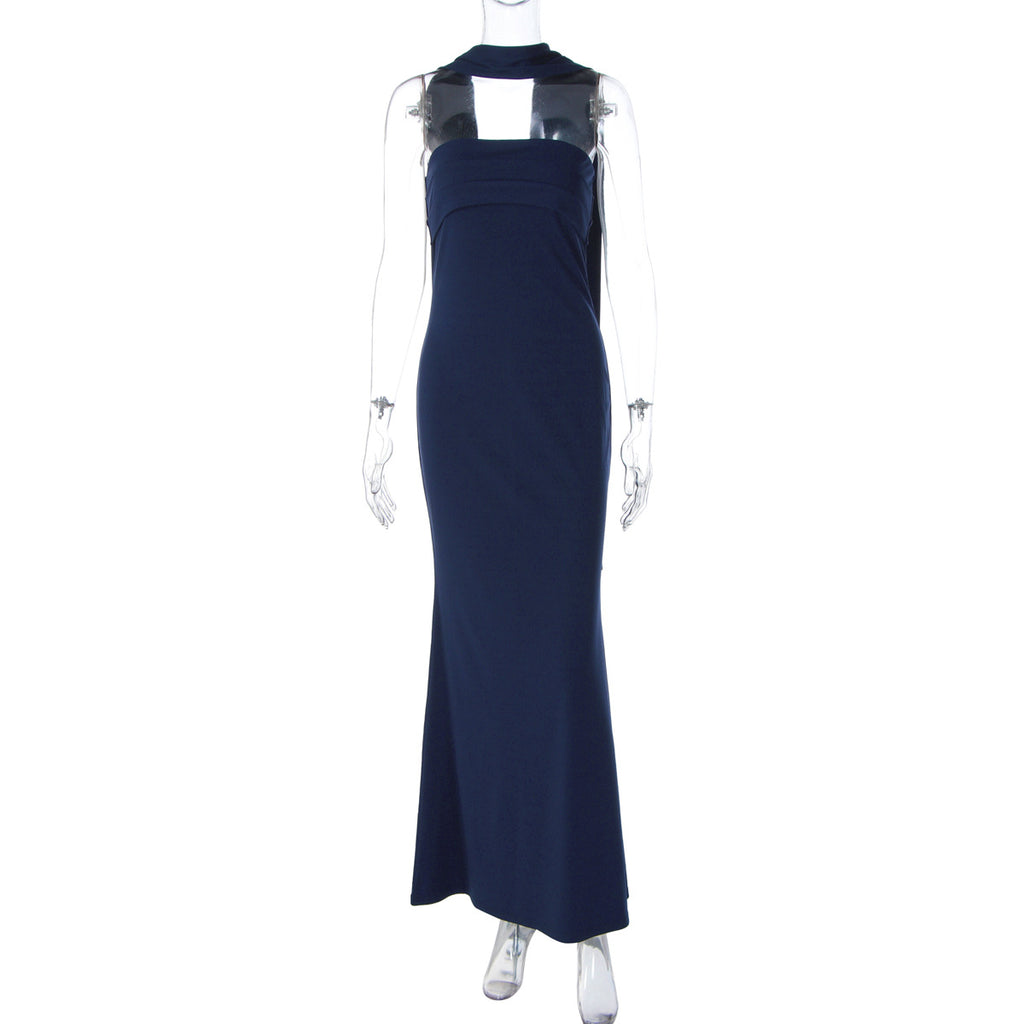 French Style Tube Top Fishtail Skirt High Waist Dress