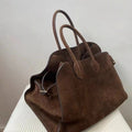 Women's Retro Suede Tote Bag with Large Capacity