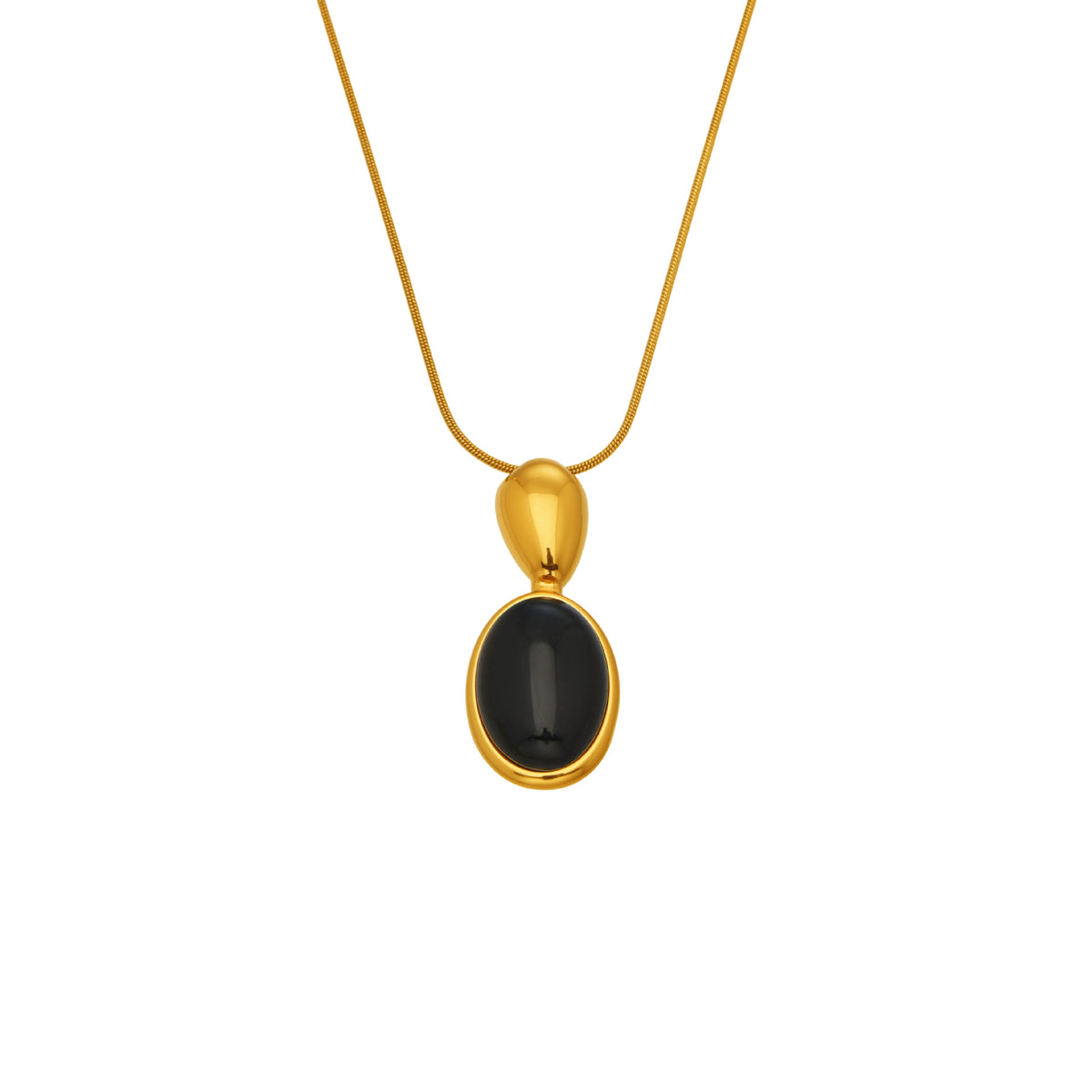 French Retro Oval Tiger Eye Stone Necklace