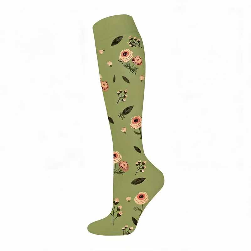 Plant Print Compression Sports Socks