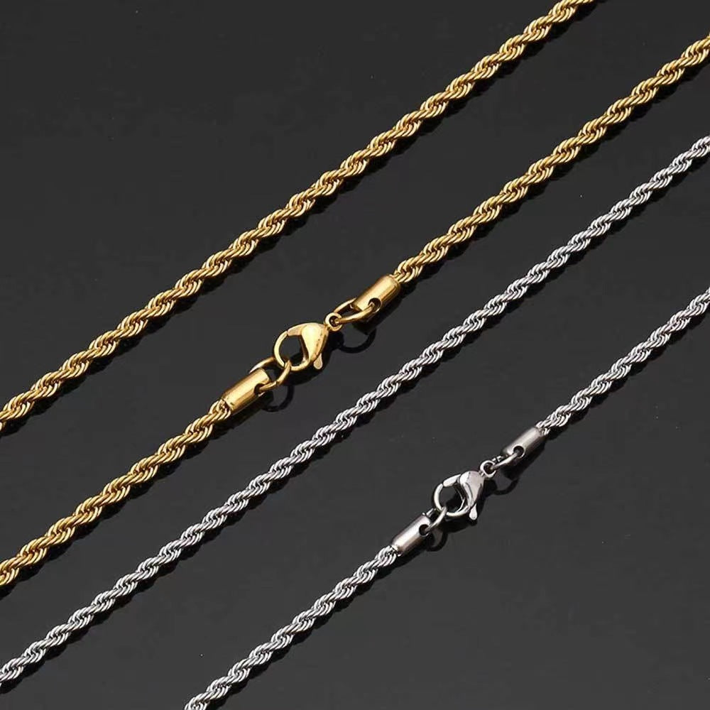 Stainless Steel Twist Chain Necklace
