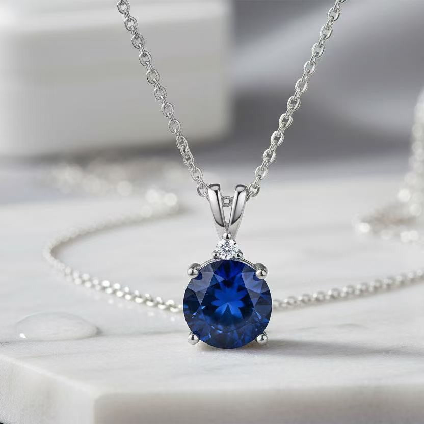 Colored Zircon and Diamond Pendant