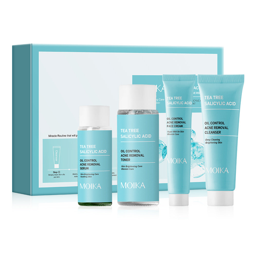 Tea Tree Salicylic Acid Four-Piece Facial Care Set