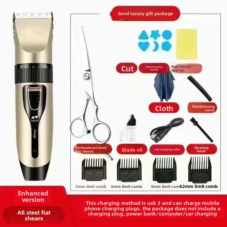 Rechargeable Electric Hair Clipper with Ceramic Blades