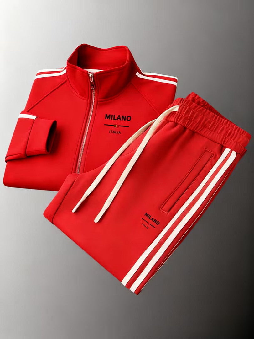 Mens Zipper 3D Print Sportswear Tracksuit Set