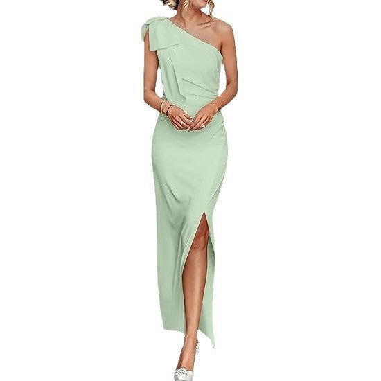 One Shoulder Evening Banquet Dress