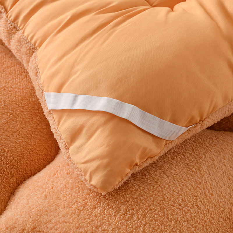 Down and Silk Cotton Mattress Topper Lamb Wool Fleece Bed Protector