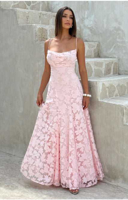 Elegant Back Tie A Line Dress