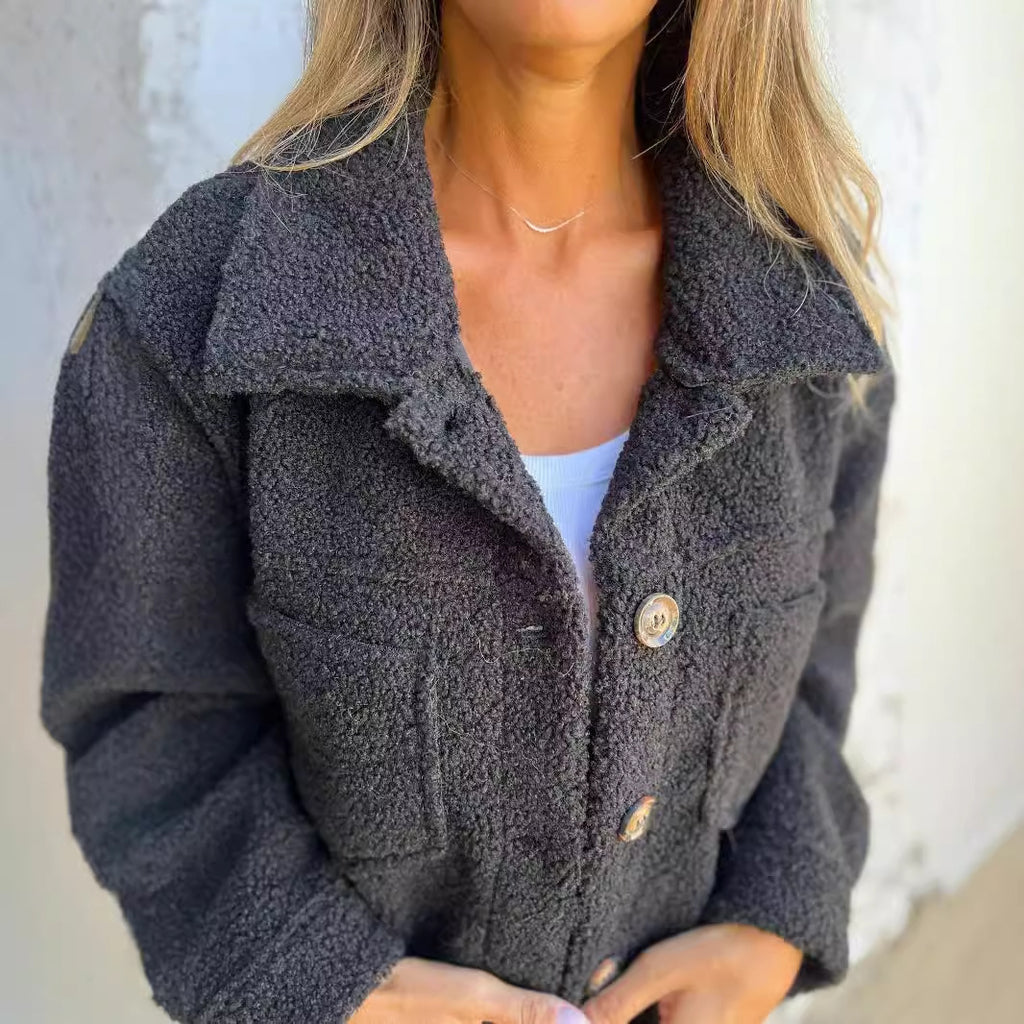 Lapel Wool Blend Jacket