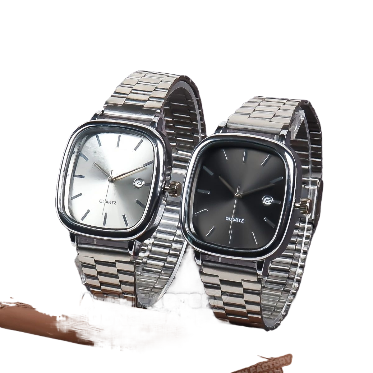 Retro Stainless Steel Square Watch