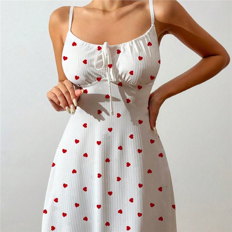 Women's Soft Half-Velvet Suspender Nightgown with Bow-Tie Straps Casual Lounge Dress for Home Wear