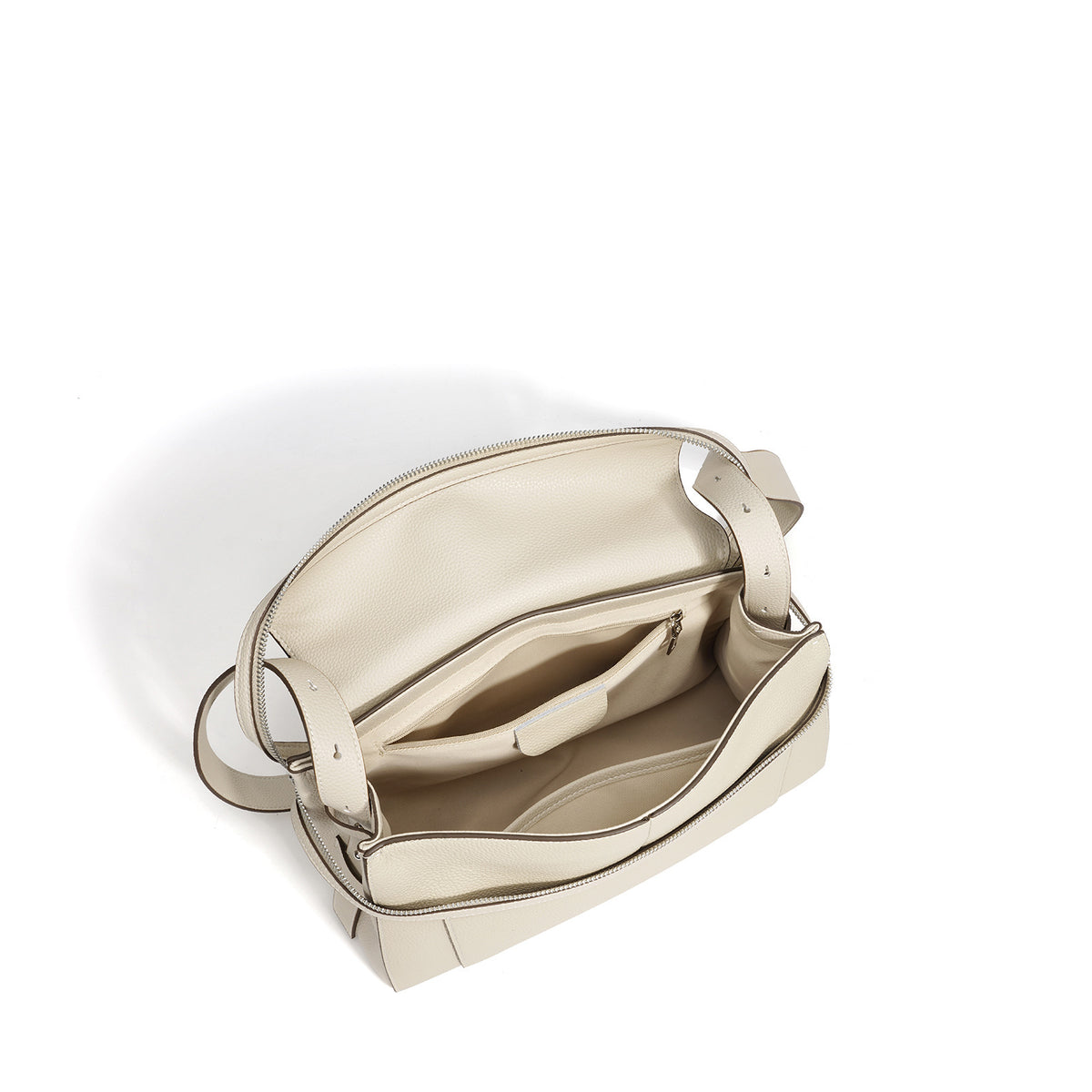 Elegant genuine leather shoulder bag in Kelly style