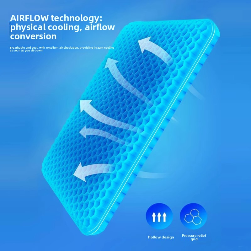Honeycomb Gel Seat Cushion with Waist Support and Cooling Pad