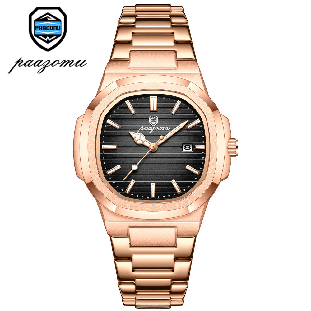 Men's quartz stainless steel watch