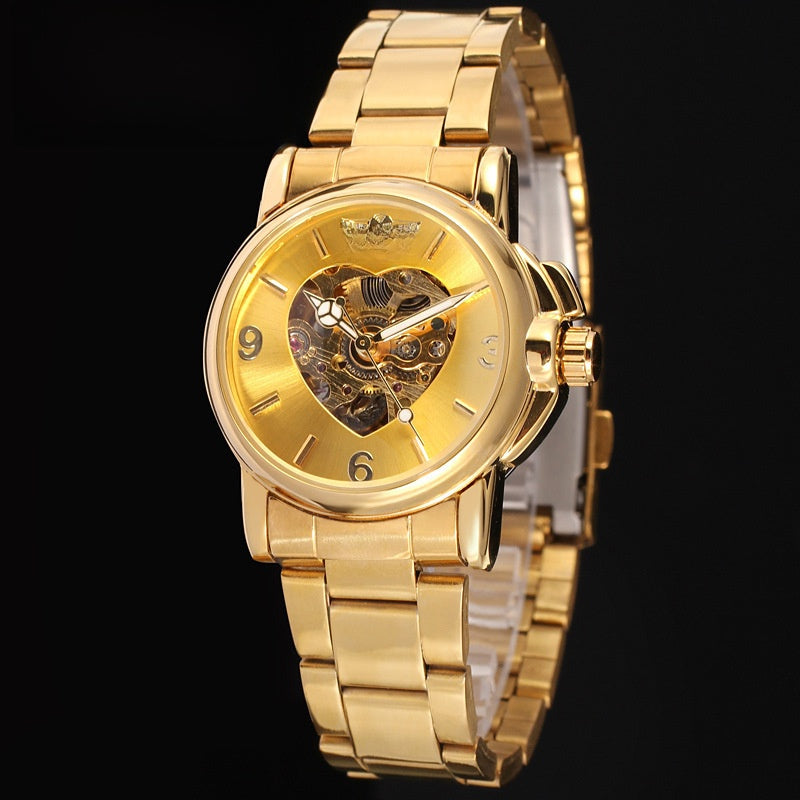 Handcrafted fully automatic mechanical watch with hollowed-out design