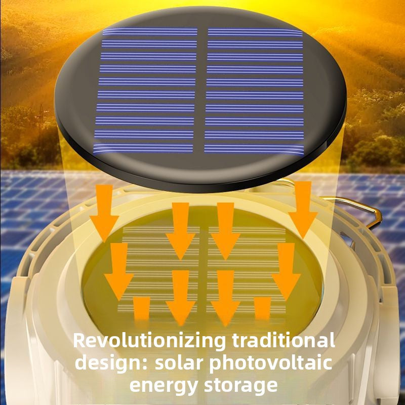 Rechargeable Solar LED Camping Lantern with Digital Display and Power Bank