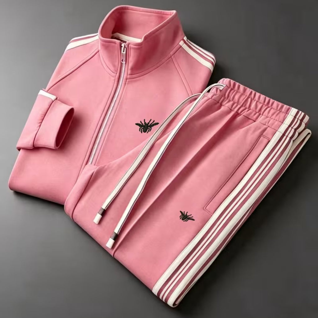 Men's Zip-Up Jacket and Pants Set Digital Print Long Sleeve Tracksuit