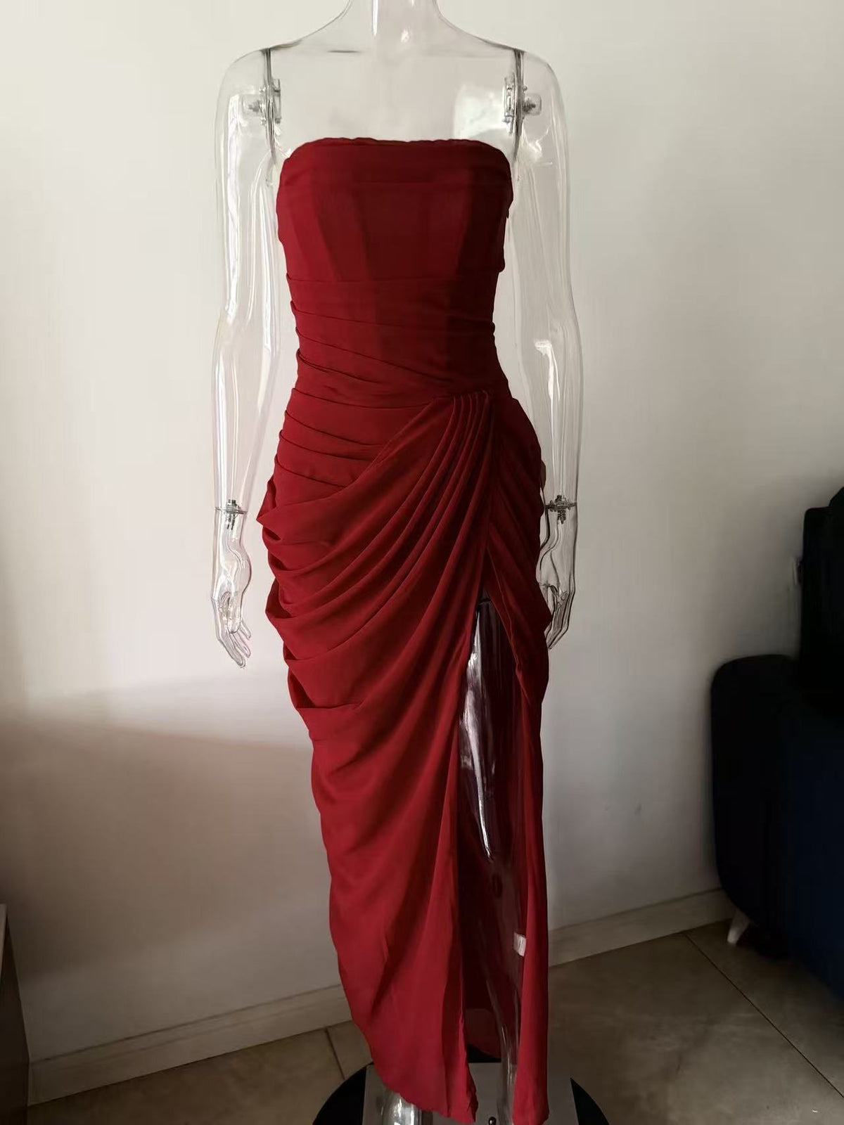 Satin Slim Fit Tube Dress