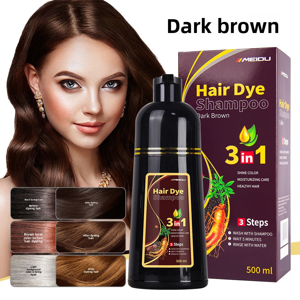 Plant Bubble Hair Dye Shampoo for Instant Color