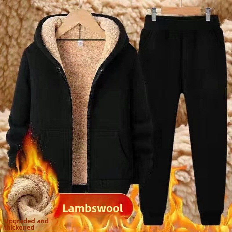 Men's fleece-lined pants, men's tapered athletic trousers, lambswool
