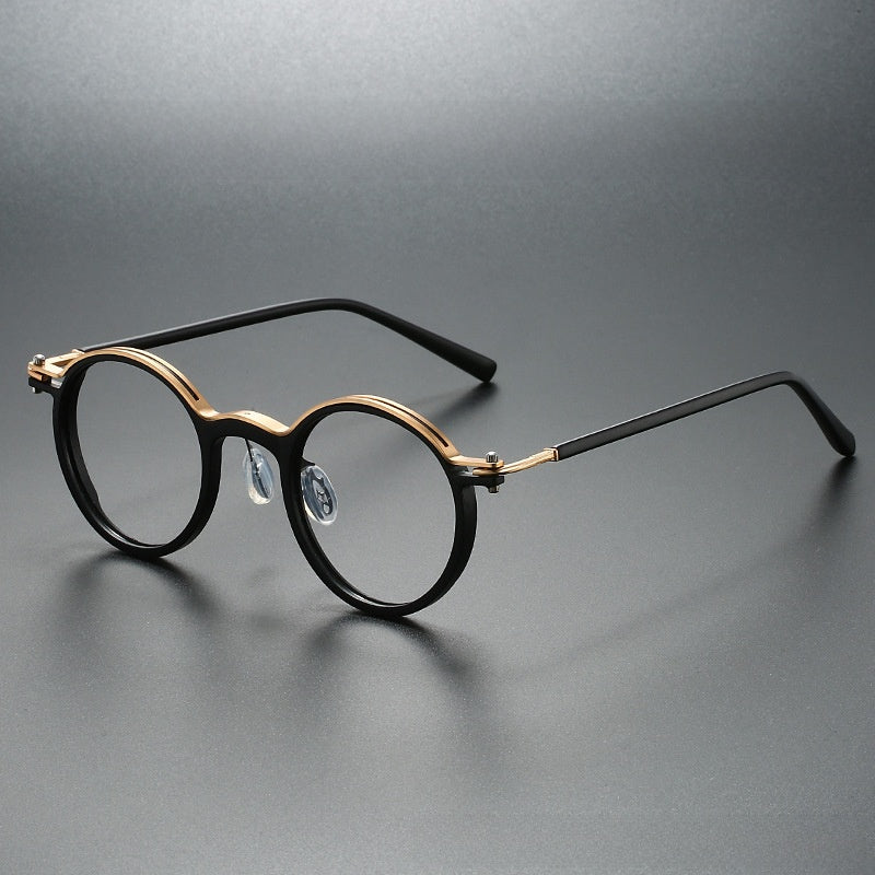Round-framed metal spectacle frames