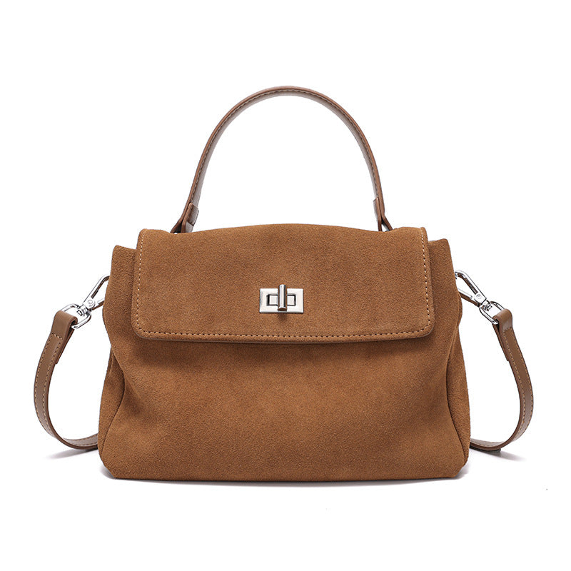 Genuine Leather Suede Crossbody Handbag