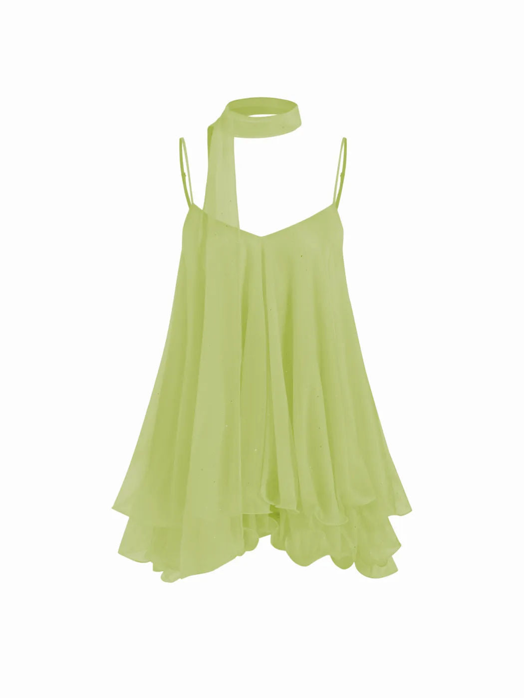 chiffon halter-neck dress