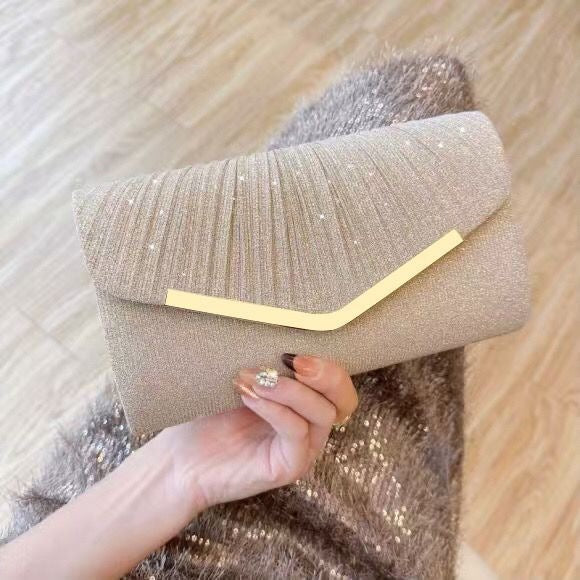 Women's Envelope Clutch Evening Bag with Chain Detail