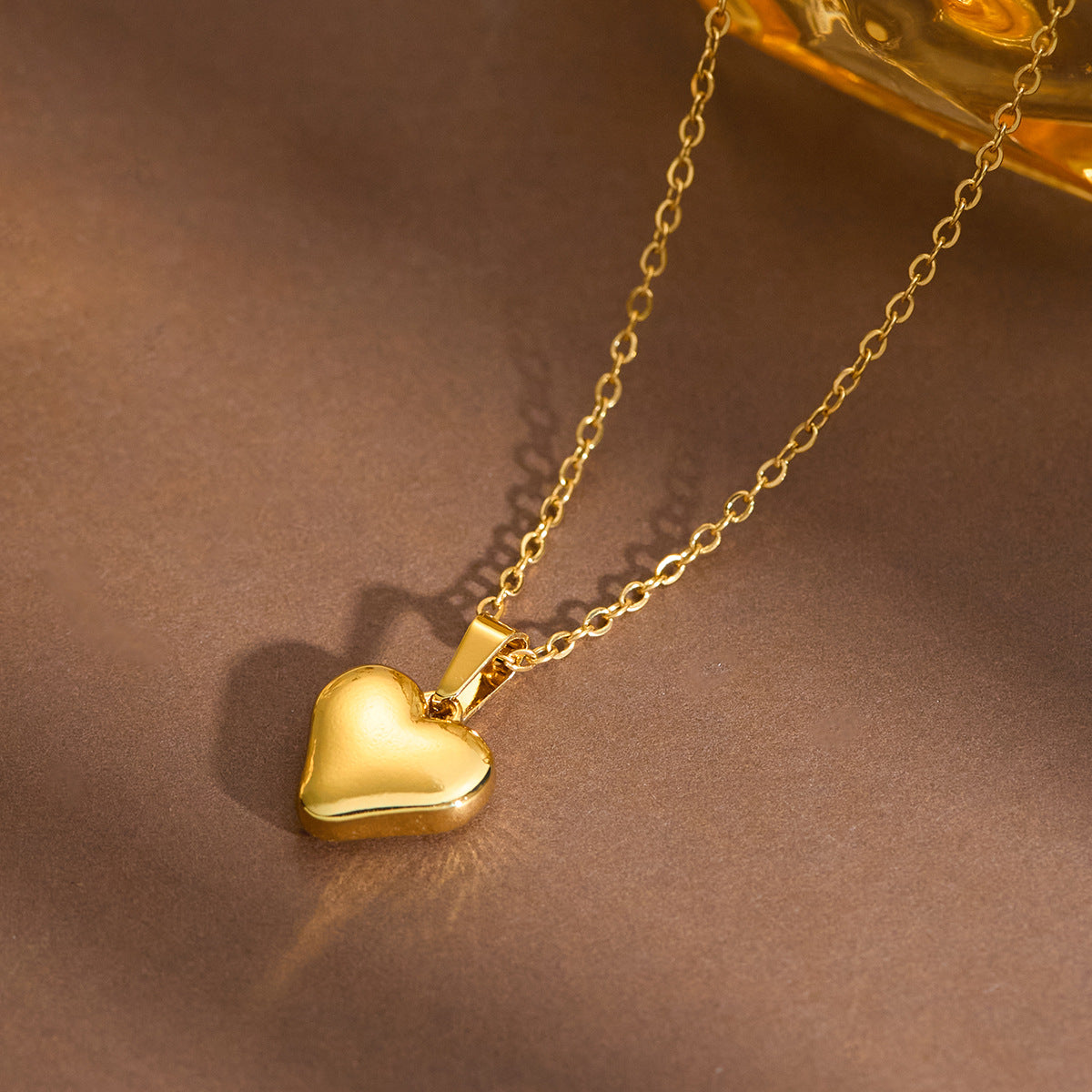 Heart Shaped Gold Plated Stainless Steel Necklace