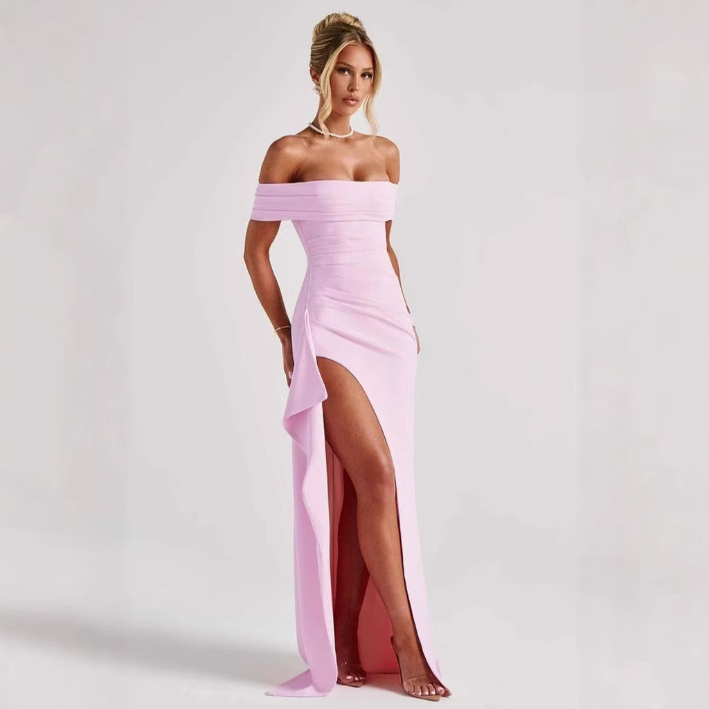 Sexy off-shoulder elegant party dress split dress