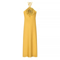 Halter Neck Rhinestone Flower Dress