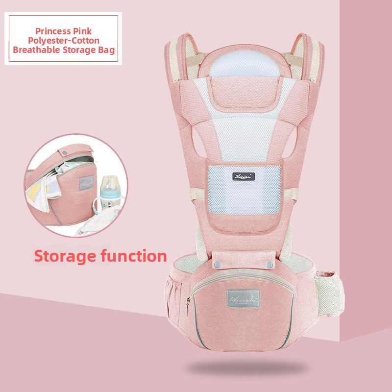 Foldable Baby Carrier with Waist Stool Dual Shoulder Support