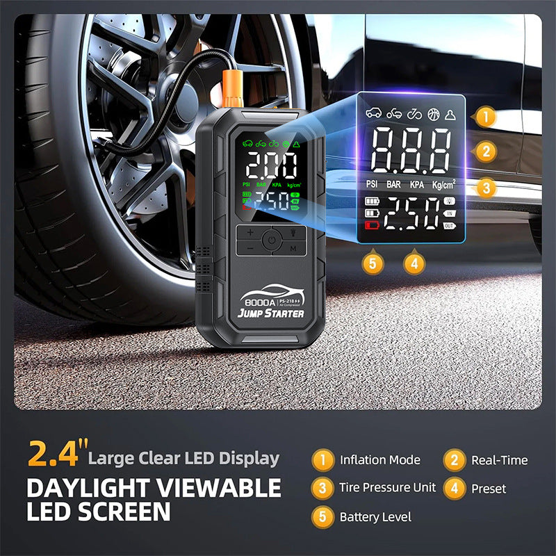 Portable Car Jump Starter with Tire Inflator