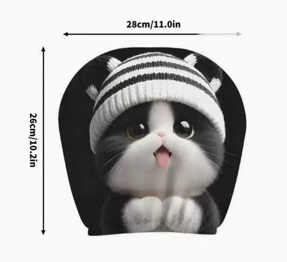 Black Skull Car Printed Headrest Cover Universal Elastic Style Funny and Interesting Universal Headgear