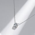 Sterling Silver Moissanite Heart Pendant Necklace
