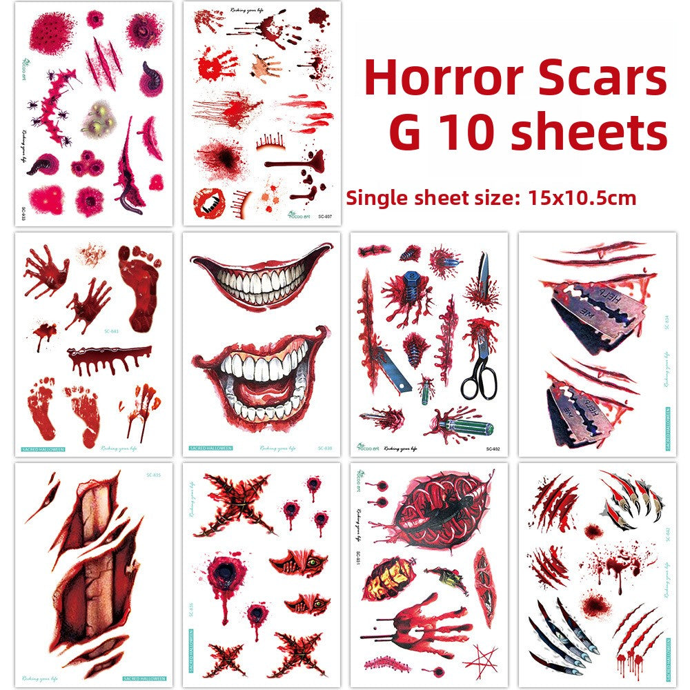 Halloween Scar Face Stickers Horror Makeup Set